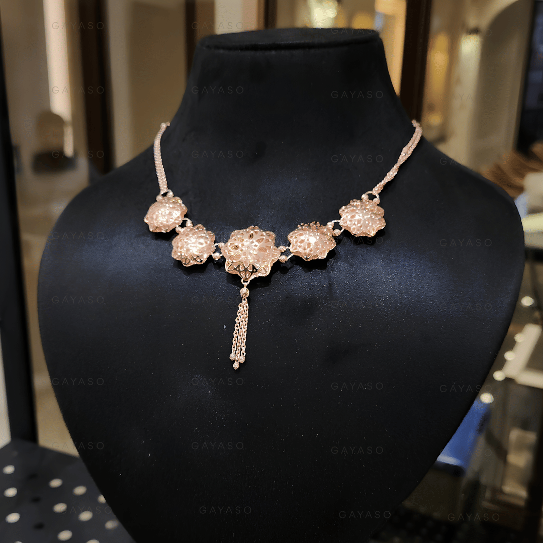 Floral Wedding Necklace And Earrings Set For Women