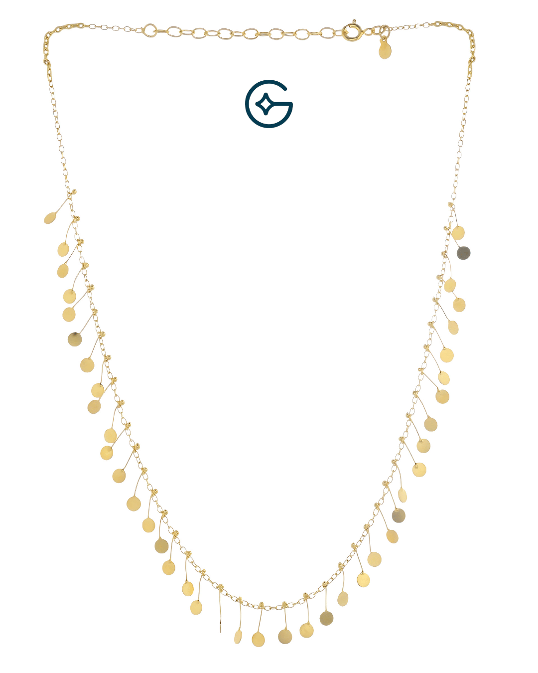 925 Silver Gold Coin Drop Necklace For Women