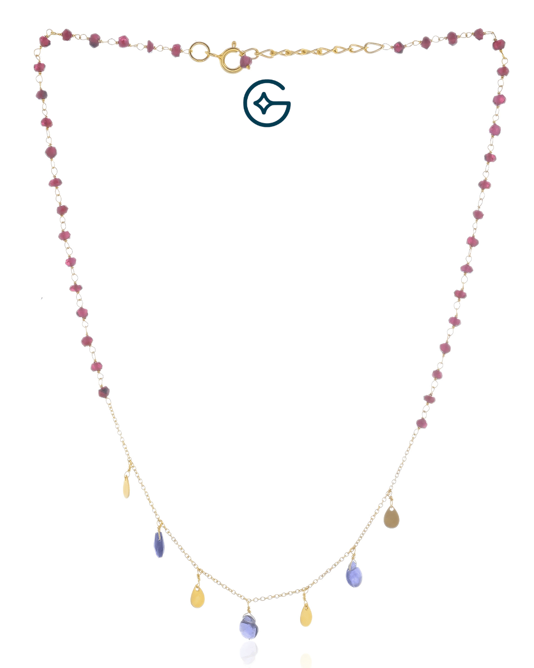 Blue Kyanite Gemstone Necklace In 925 Sterling Silver