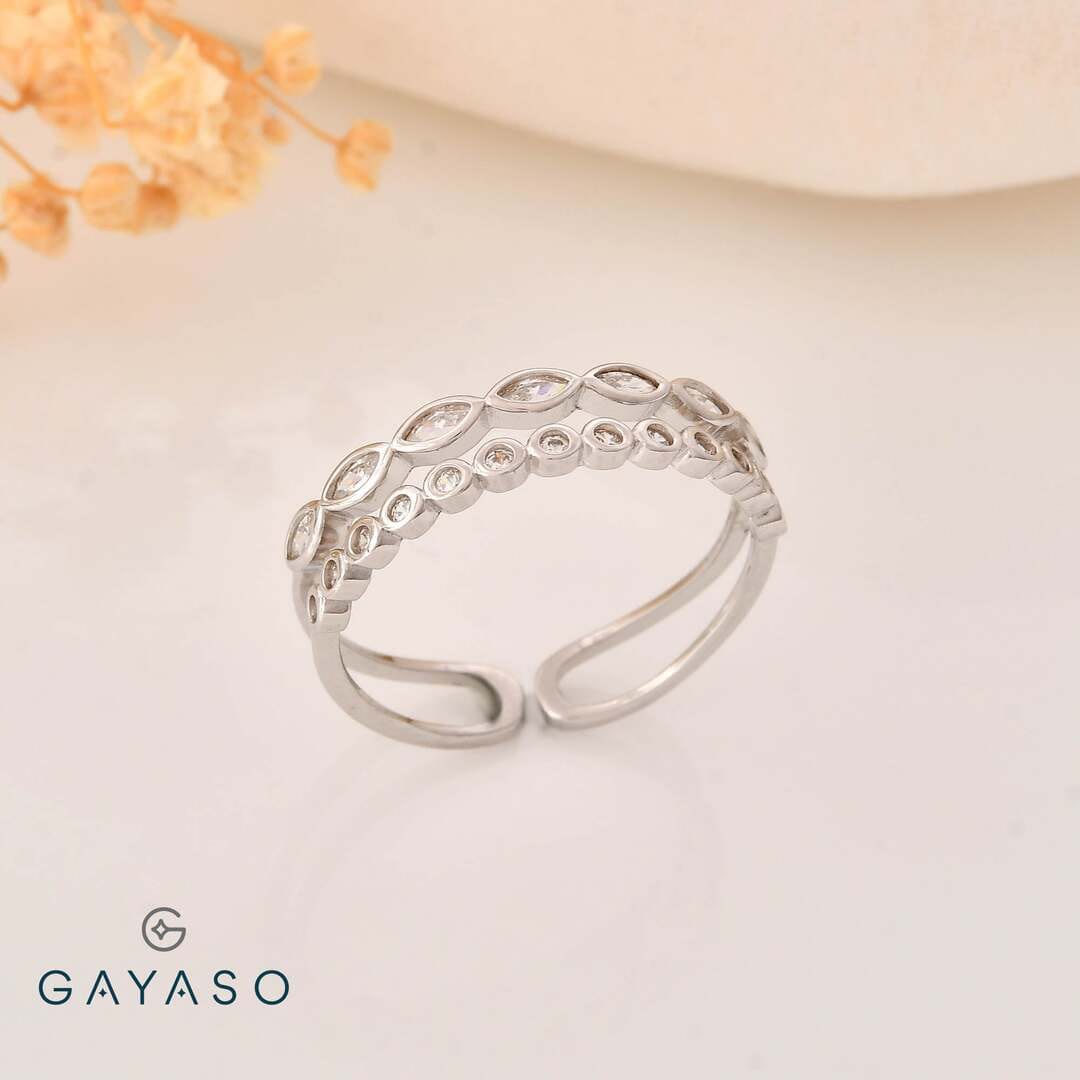 925 Silver Cubic Zirconia Band Ring For Women